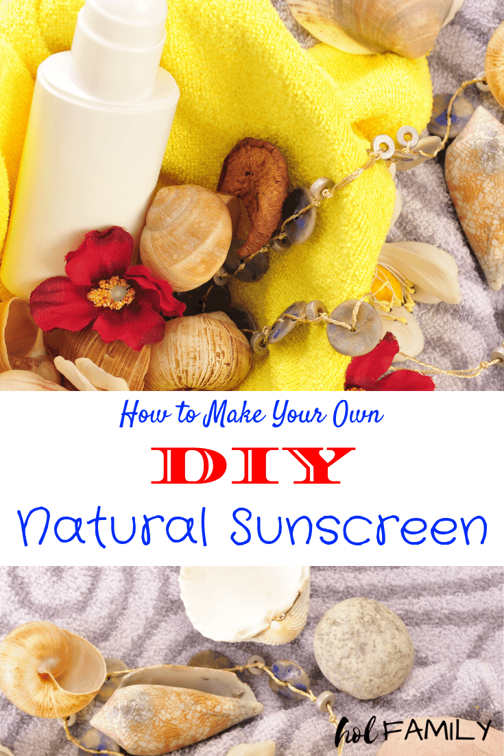 all natural DIY sunscreen and seashells