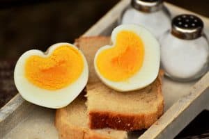 Heart shaped egg yolk