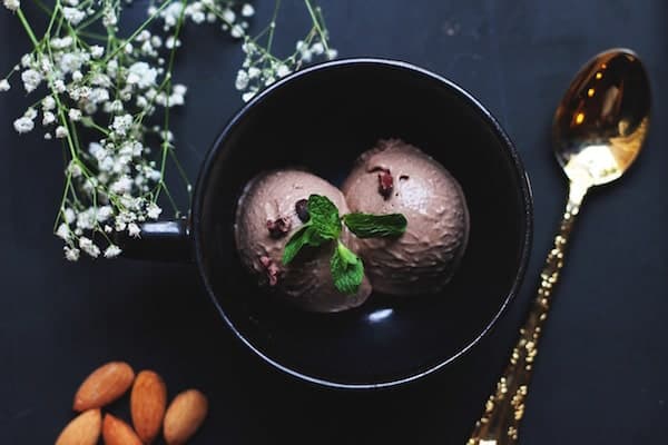 Raw dairy chocolate ice cream