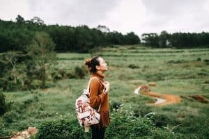 Woman standing in a field