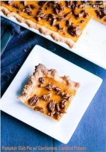 Pumpkin slab pie with cardamom candied pecans