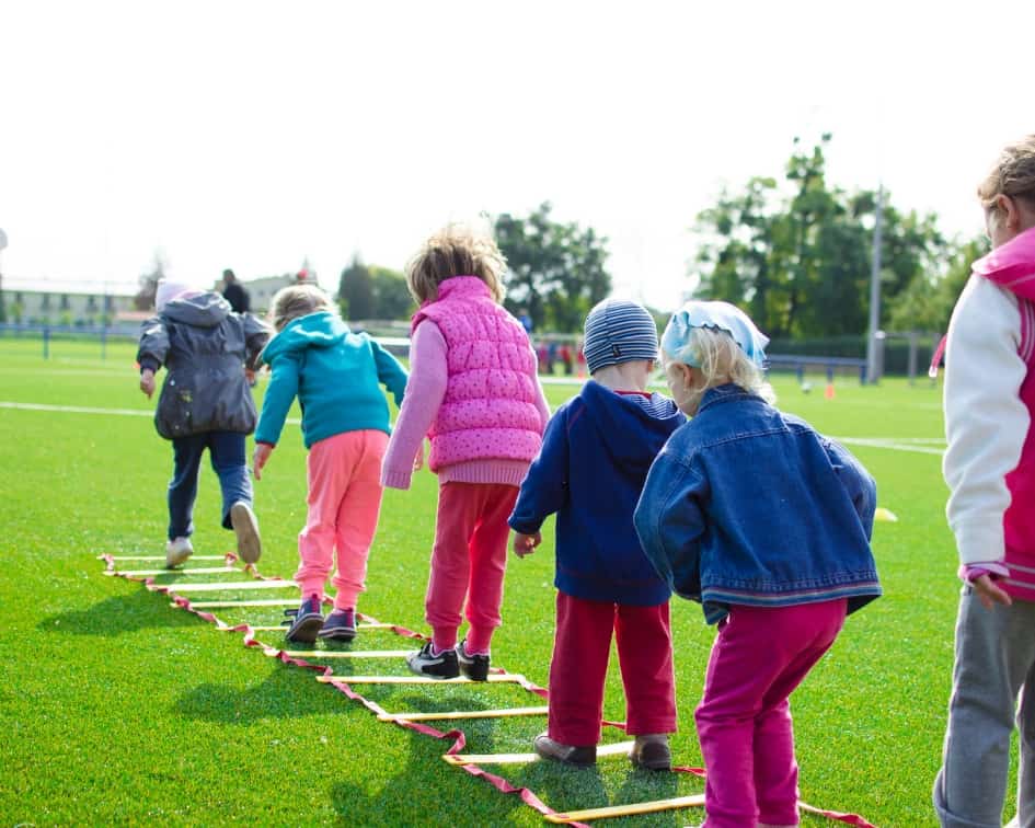 Kids doing workout