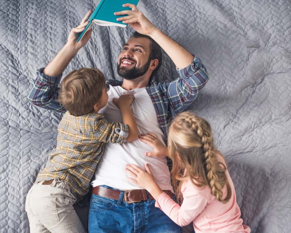 Dad reading a story